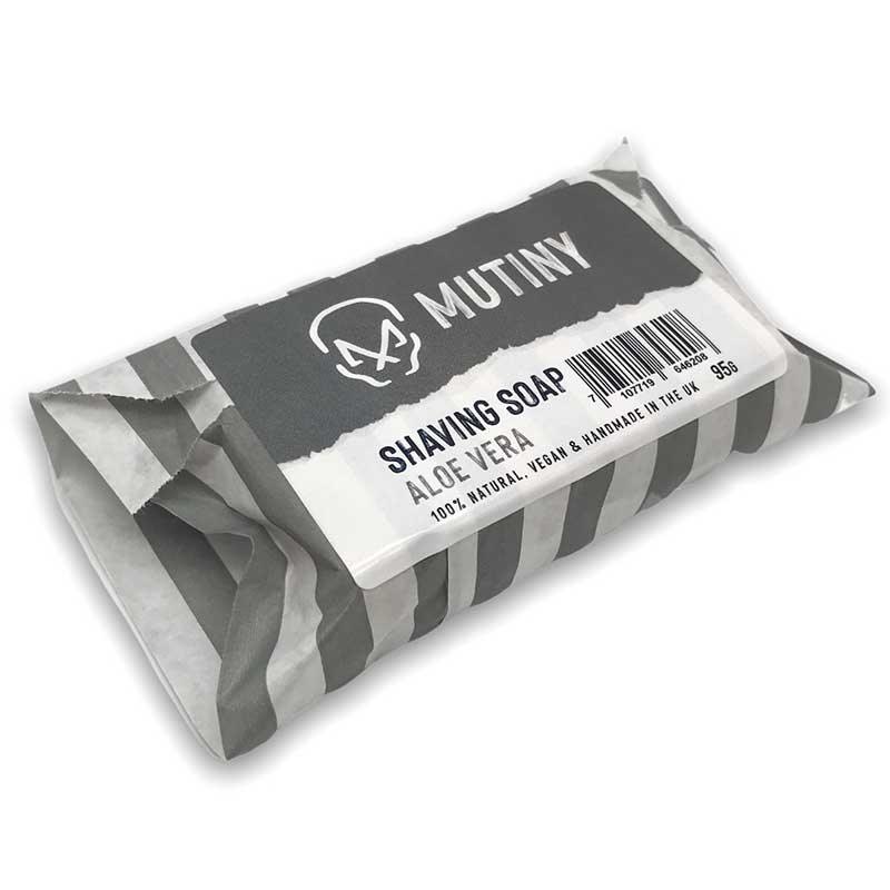 aloe vera shaving soap in packaging
