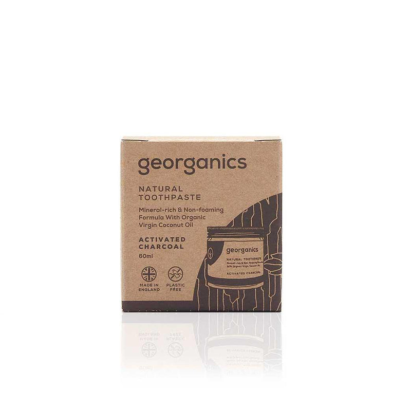 georganics natural toothpaste charcoal activated 60ml packaging