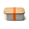 orange lunchbox with bamboo lid