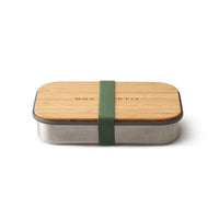 sustainable reusable salad sandwich box with bamboo lid olive
