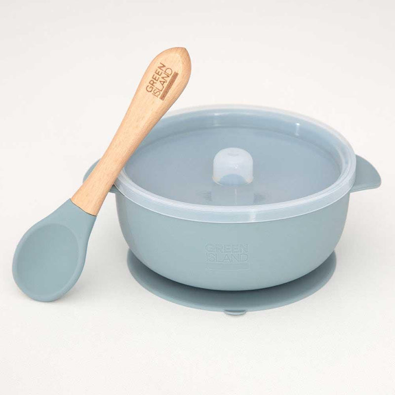 silicone baby bowl set blue