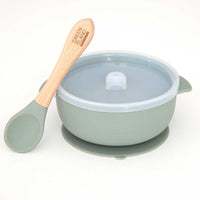 silicone baby bowl set green