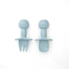 silicone baby cutlery set in blue