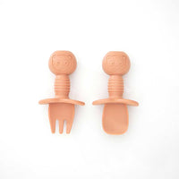 silicone baby cutlery set in blush