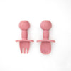 silicone baby cutlery set in mulberry