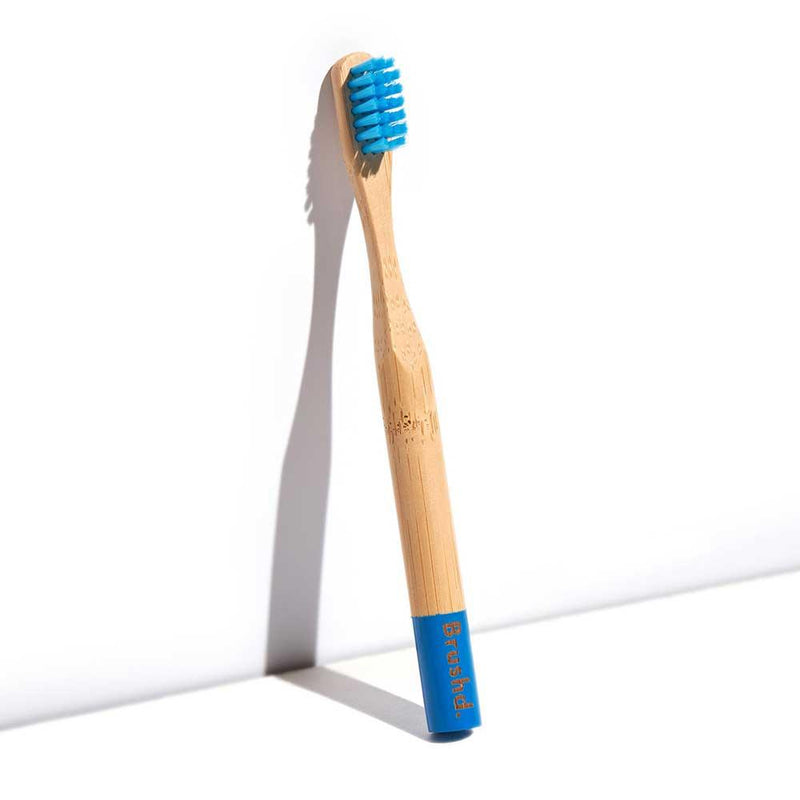kids bamboo toothbrush blue