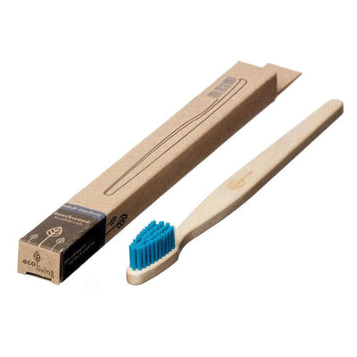 100% Plant-Based Beech Wood Toothbrush - Blue - The Friendly Turtle