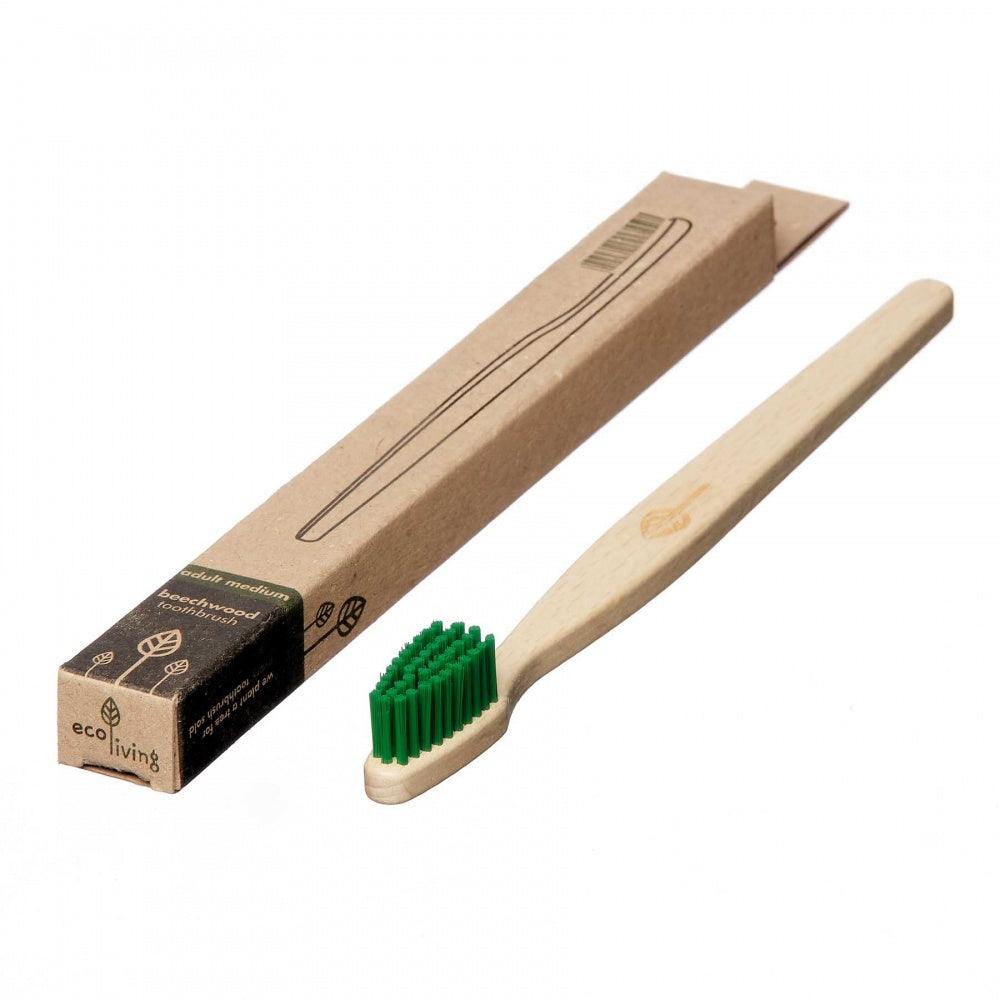 100% Plant-Based Beech Wood Toothbrush - Green