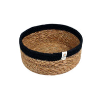 Seagrass & Jute Shallow Basket - Natural/Black