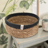 Seagrass & Jute Shallow Basket - Natural/Black