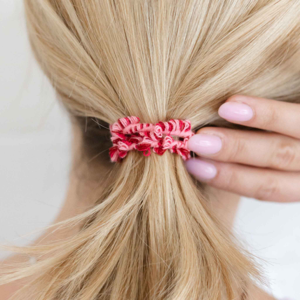 Kooshoo - Plastic-free Crochet Hair Ties - On the hair