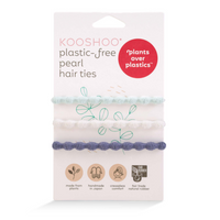Kooshoo Plastic-free Pearl Hair Ties - Ocean Pearl