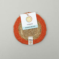 Seagrass & Jute Coaster - Orange