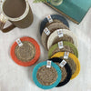 Seagrass & Jute Coaster - Orange