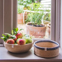 Jute Shallow Basket Large Natural/Grey_