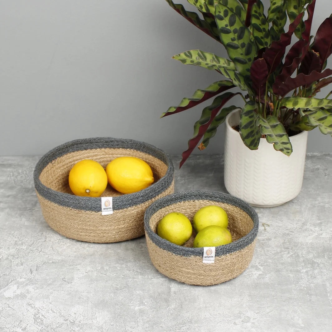 Jute Shallow Basket Large