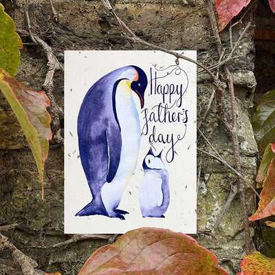 father penguin fathers day eco card