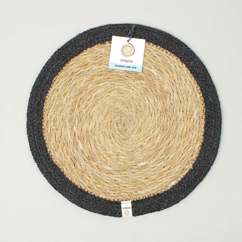 Seagrass & Jute Tablemat - Black