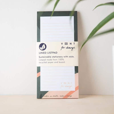 green recycled paper list pad
