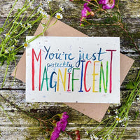 perfectly magnificent print handmade card