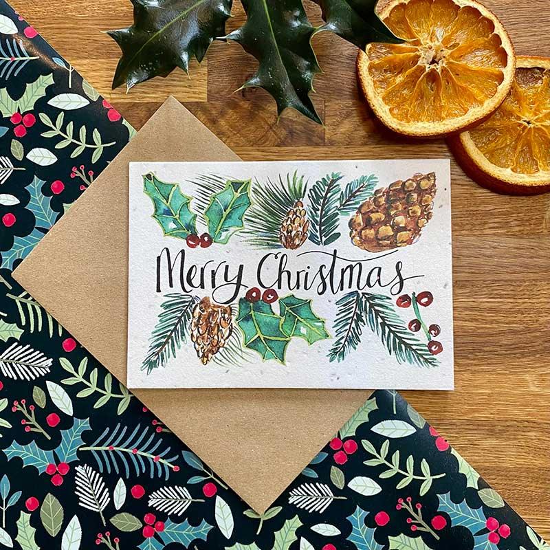 merry christmas plantable card