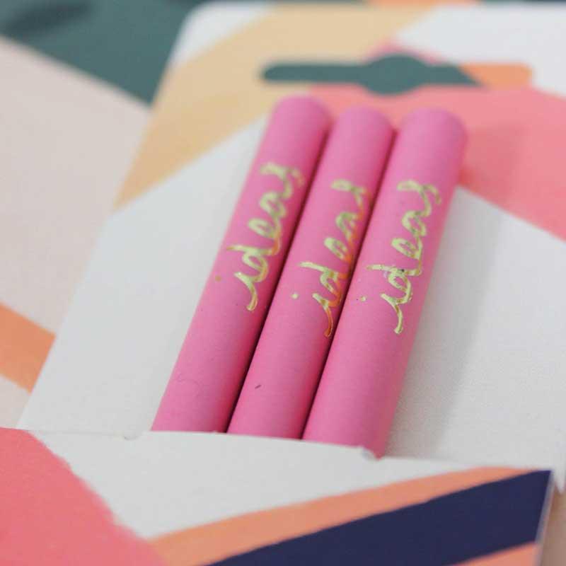 top of a pink pencil