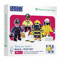 plastic free toy set rescue team in box
