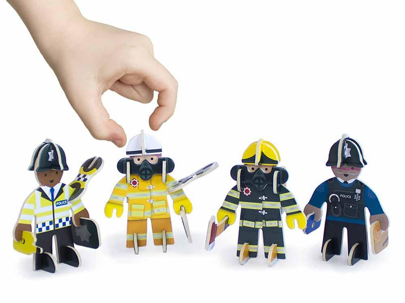 plastic free toy set rescue team pack of 4 figures