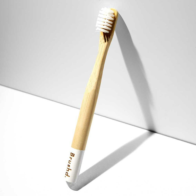 kids bamboo toothbrush white