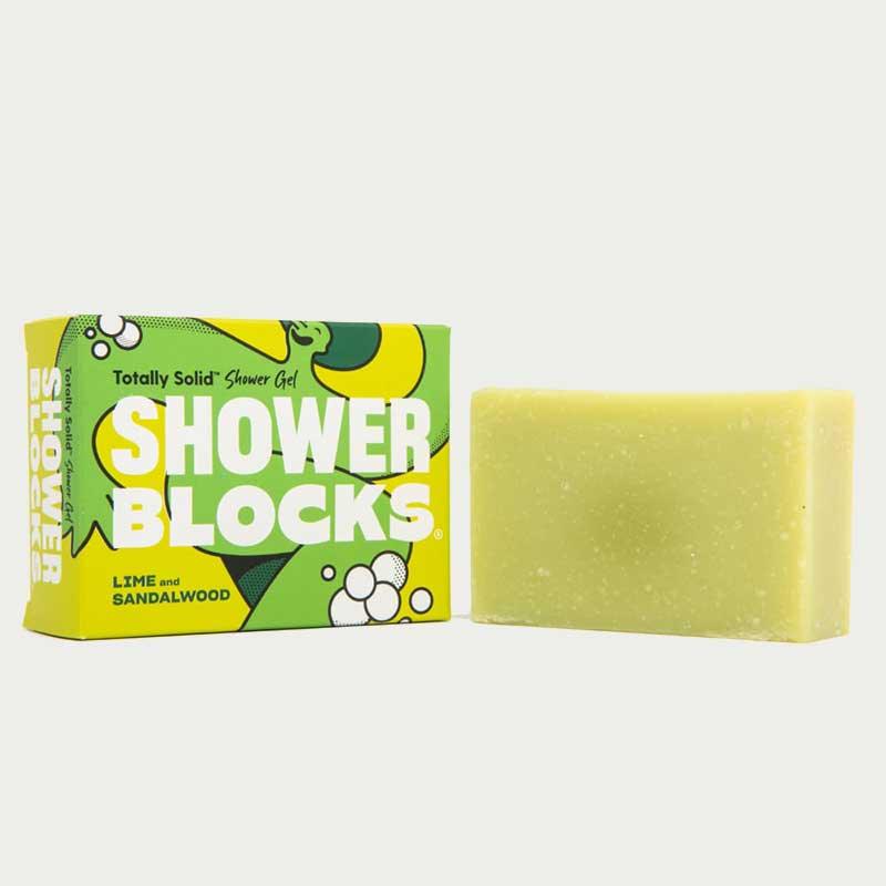 lime and sandalwood shower blocks soap bar
