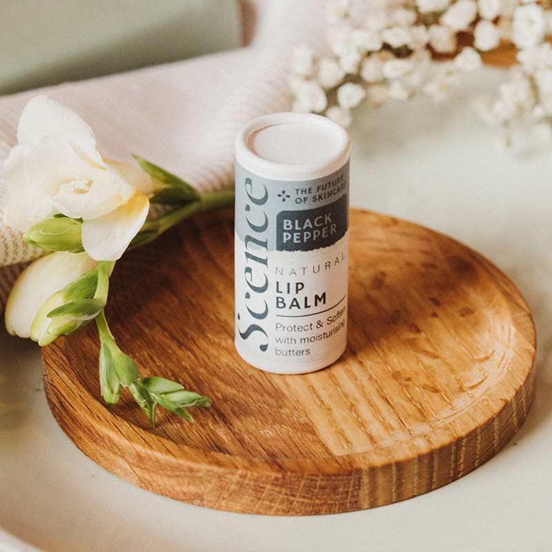 plastic free lip balm flavoured with black pepper