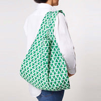 eusable shopping bag in mint green print