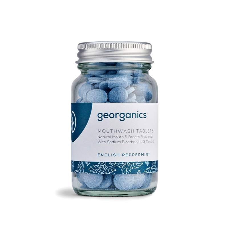 mouthwash tablets in glass jar