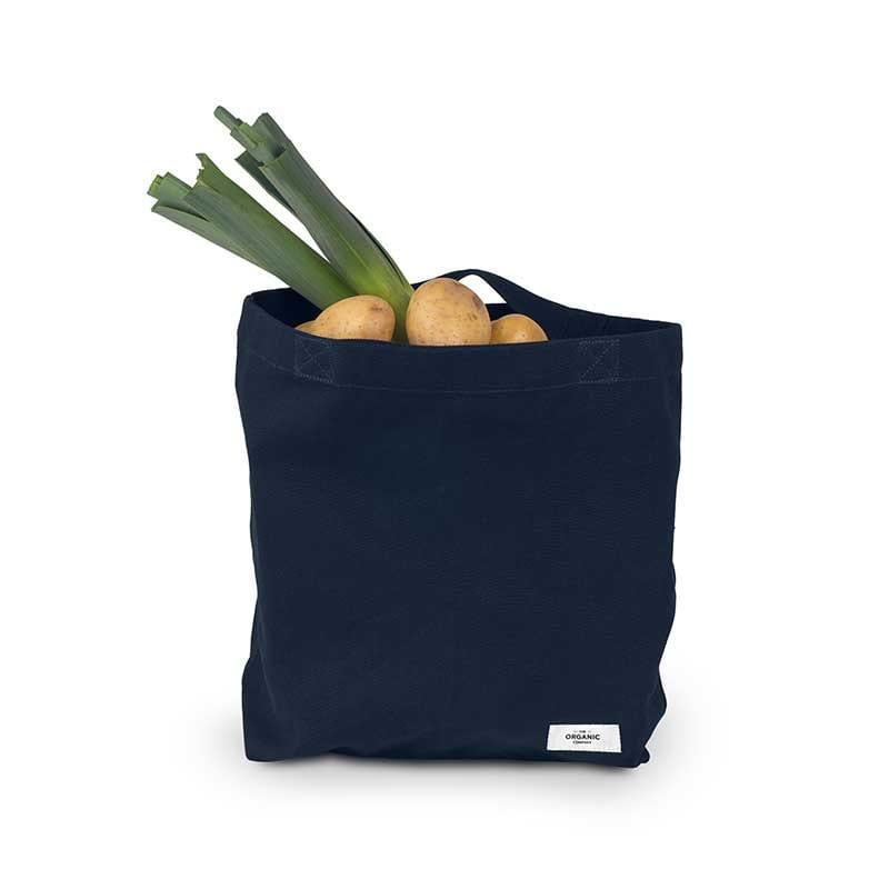 organic cotton shopping bag with food inside