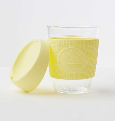 Reusable Glass Coffee Cup - 340ml - Sun Is Shining - The Friendly Turtle