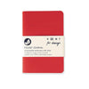 red recycled leather pocket journal