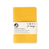 recycled leather pocket journal in mustard yellow