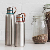 large and small insulated water bottles plastic free