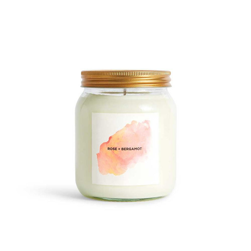 rose and bergamot aromatherapy candle