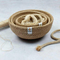 nested jute bowls with rope inside