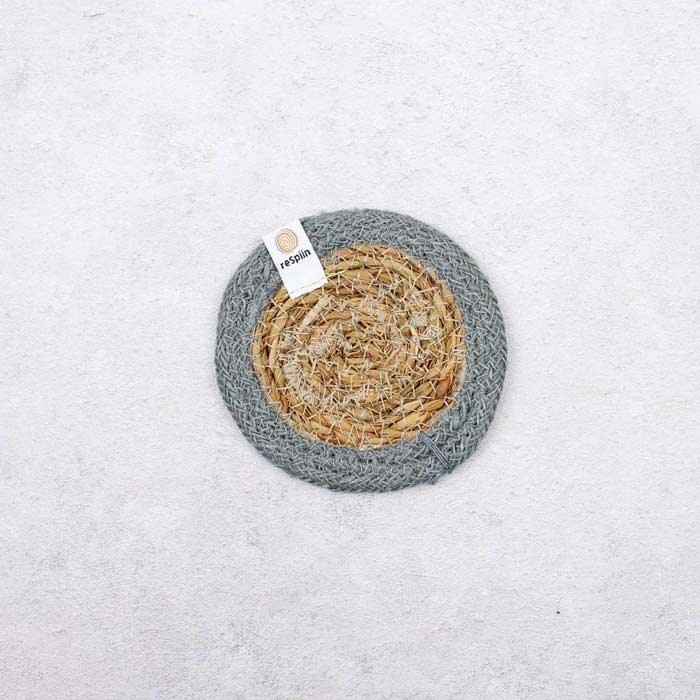 seagrass coaster with grey border