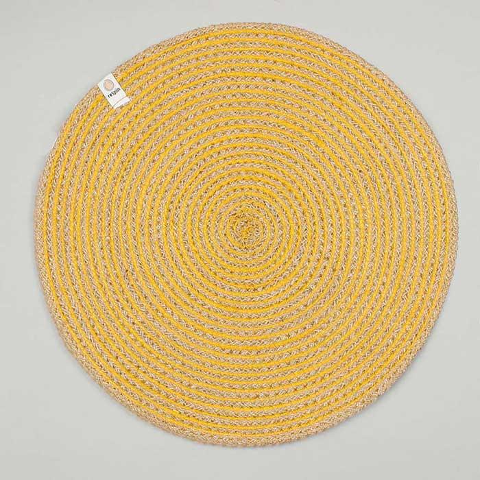 yellow jute table mat