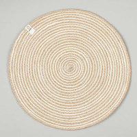 jute table mat in white