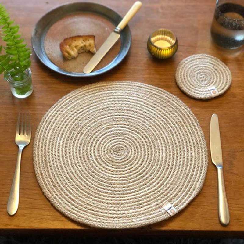 jute table mat on a table