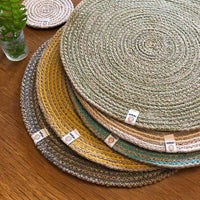 jute table mats in a pile