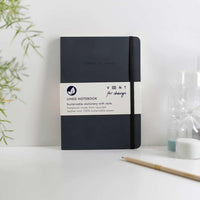 charcoal grey recycled leather notebook