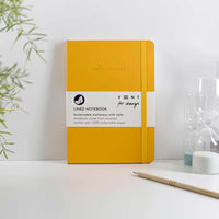 vent for change recycled leather notebook in yellow