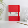 recycled leather notebook in red