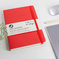 vent for change recycled leather notebook in red