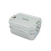 rectangular two tier lunch box on white background
